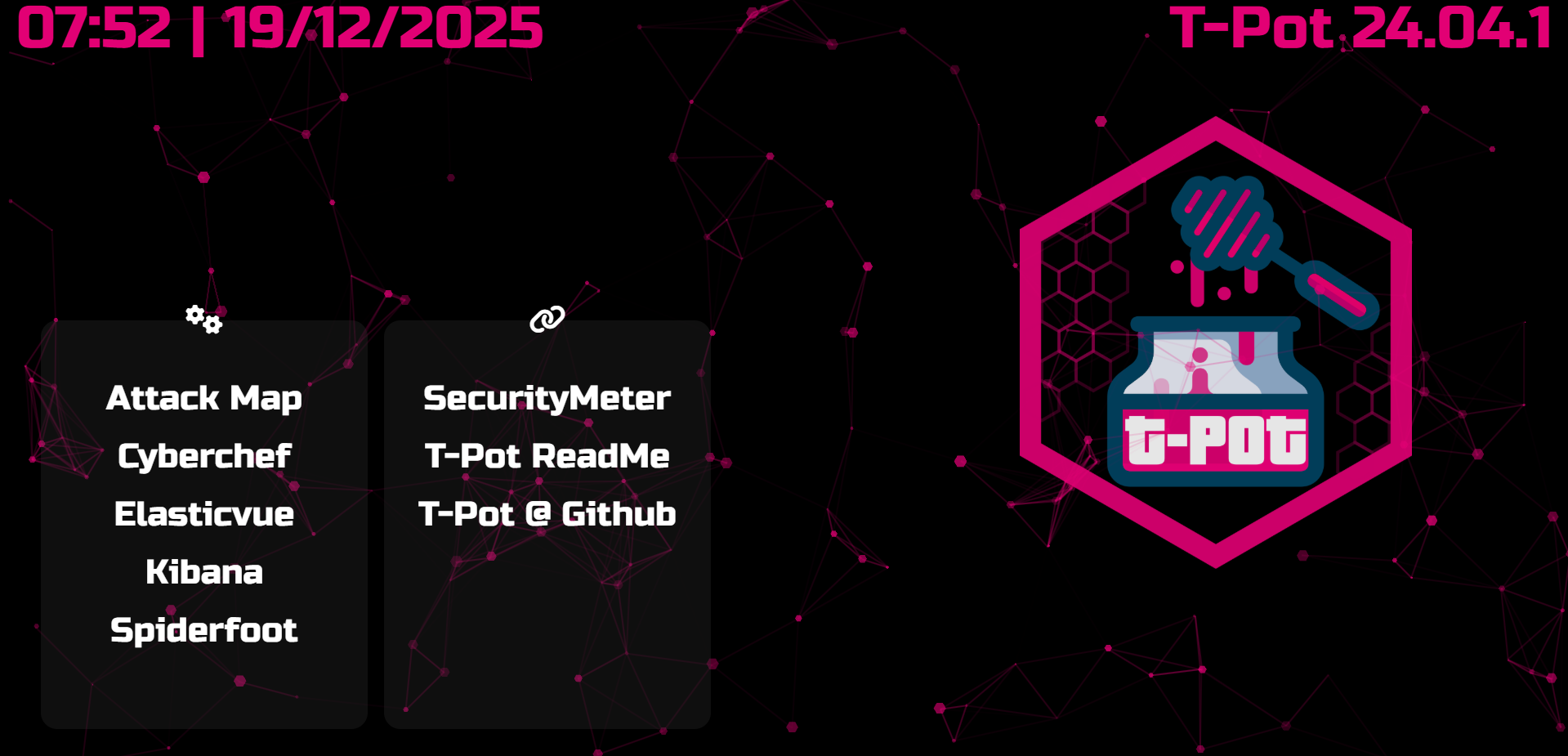 T-Potのログイン画面。厨二病心をくすぐる